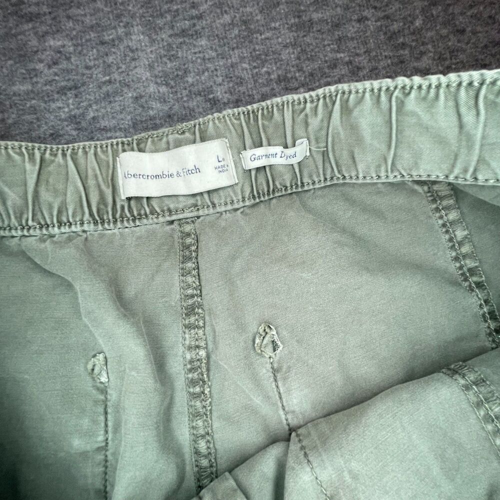 Abercrombie Garment Dyed Baggy Cargo Pants L Green Zip Hem Gorpcore Utility Y2K - Picture 6 of 12